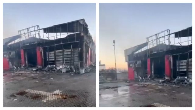 U përfshi nga zjarri, shkrumbohet plotësisht supermarketi! Pamjet nga