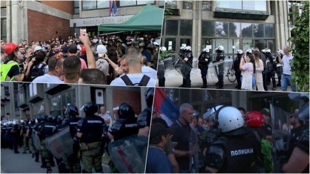 Protestat në Serbi/ U përzunë nga godina e universitetit,