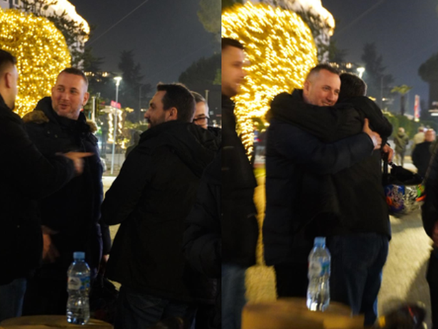 Florjan Binaj i bashkohet Lapajt, përqafimi para Kryeministrisë!