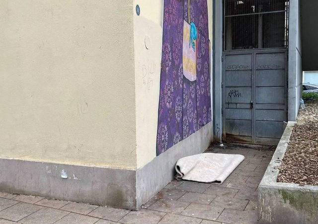 NAME/ Flint in a train station shelter in Strasbourg, Albanian from Kosovo found