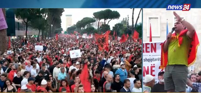 &ldquo;The nuk e l&euml; timonin dhe tepsin&euml;&rdquo;, protestuesi para