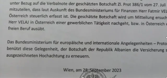 Skandal Diplomatik/ Ambasadori i Shqipërisë në Austri me master