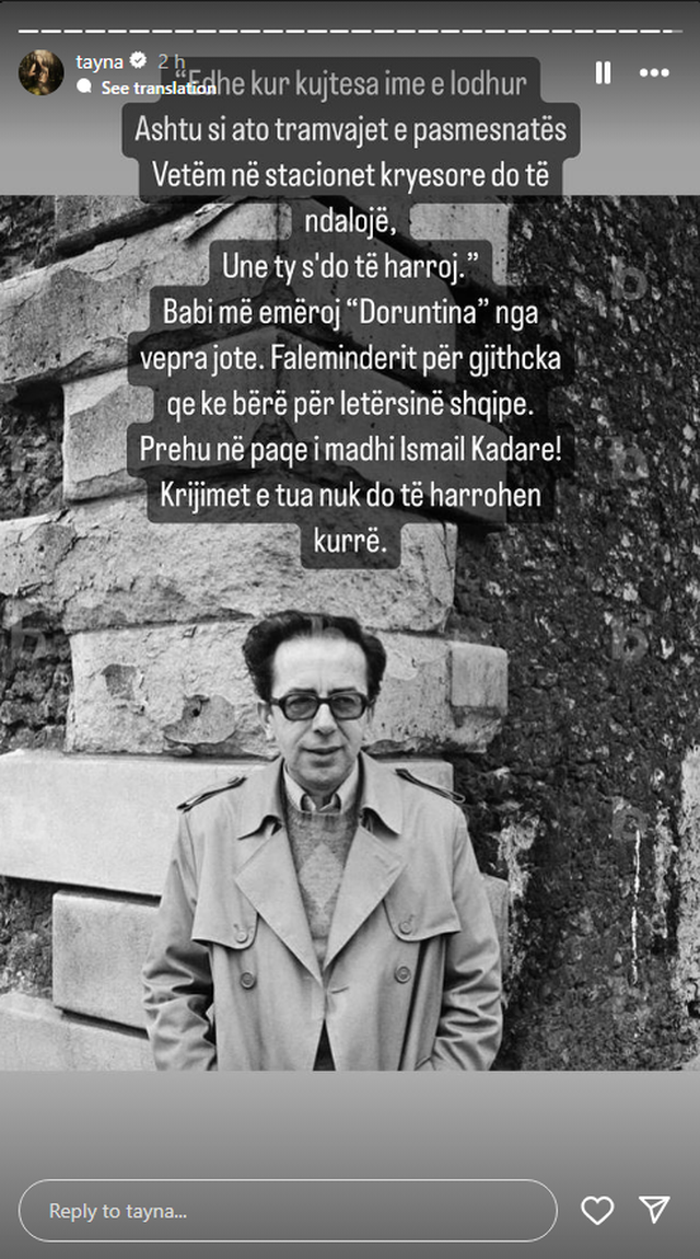 Tayna zbulon lidhjen e veçantë me Ismail Kadarenë: S’do