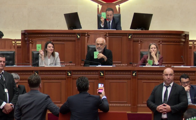 Deputies leave the plenary session hall, protesters are busy chanting: