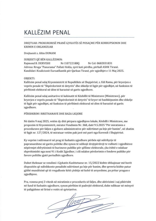 VKM-ja për faljen e gjobave/ Koalicioni Euroatlantik kallëzon në