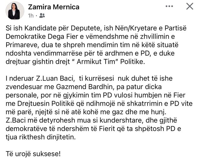 Përplasje brenda PD-së në Fier, ish-kandidatja për deputete