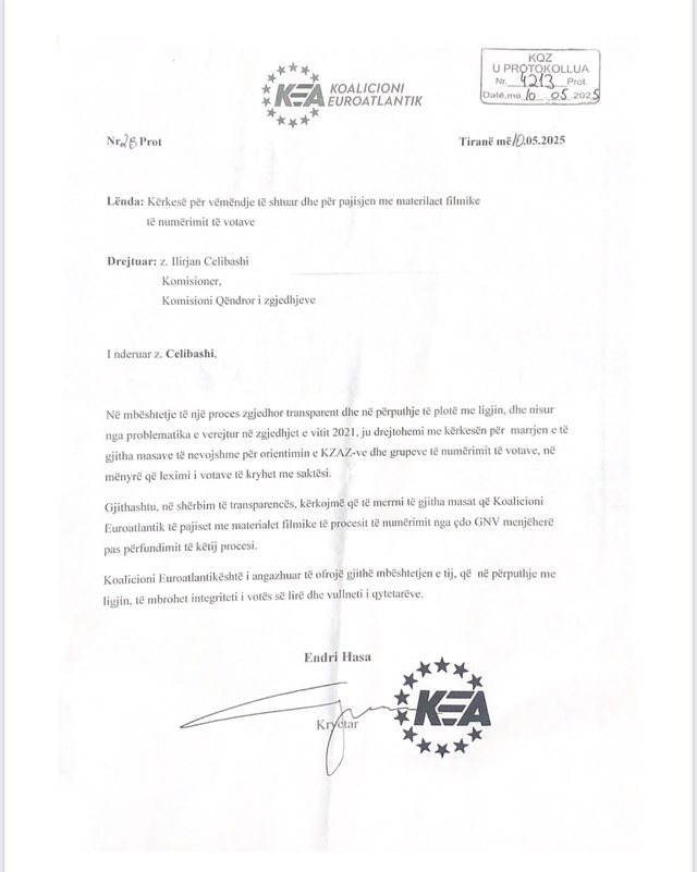 Koalicioni Euroatlantik letër KQZ: Merrni masa të na vini në