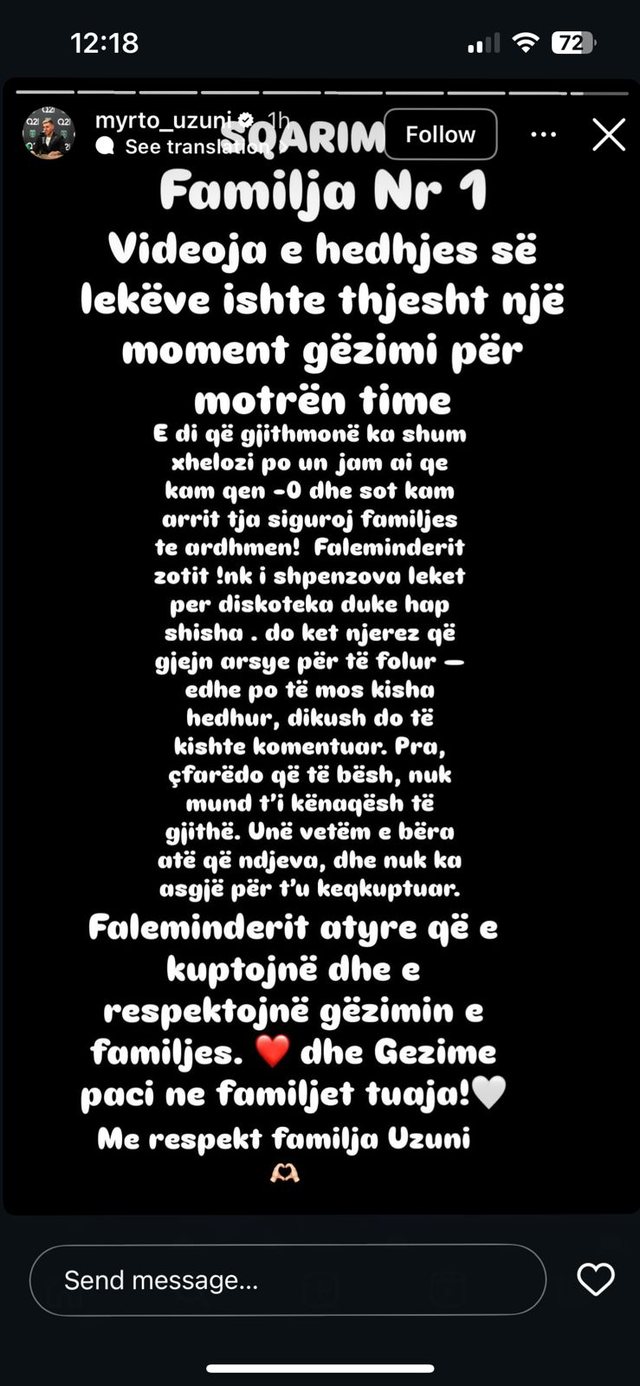 “Lumë” parash në dasmën e motrës, Uzuni