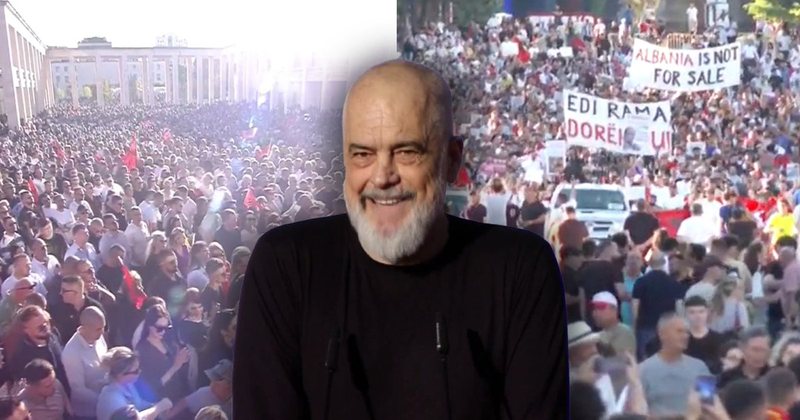 Socialist&euml;t te Sheshi "Italia", protestuesit n&euml; Bulevard,