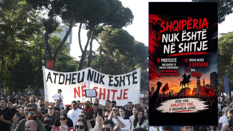Tirana n&euml;n pushtetin e protestave, nis marshimi nga sheshi Sk&euml;nderbej.