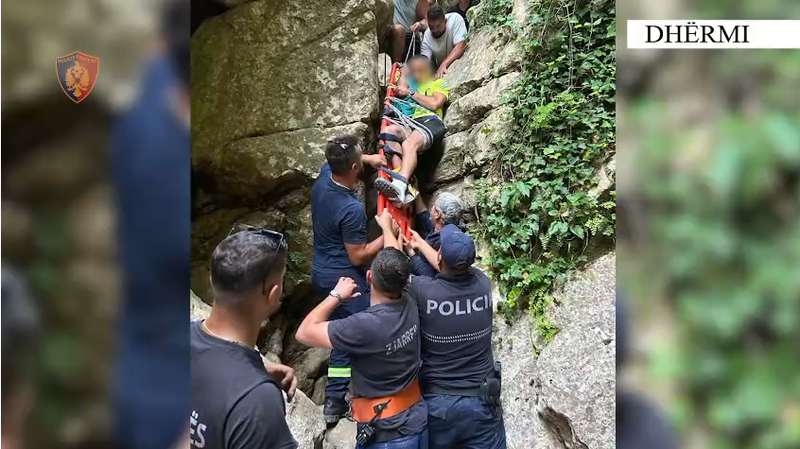 Theu k&euml;mb&euml;n dhe mbeti i bllokuar n&euml; Kanionet e Gjipes&euml;,