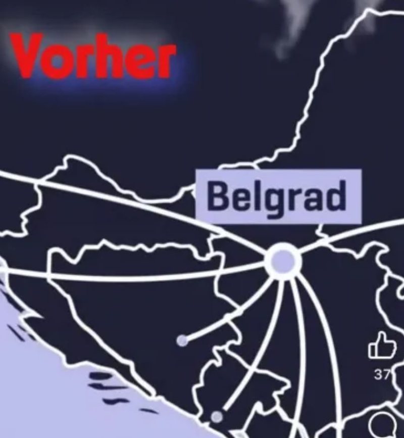 B&euml;het korrigjimi n&euml; reklam&euml;n e Air Serbia, Kosova paraqitej si