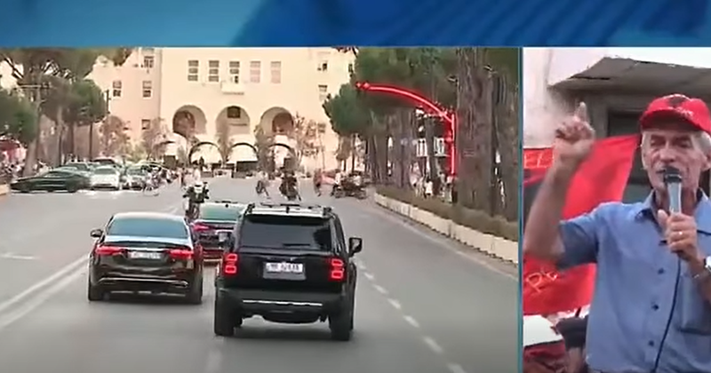Rama kalon pran&euml; protest&euml;s me eskort&euml; (VIDEO)