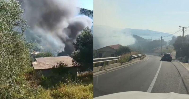 Zjarr i madh n&euml; Kanin&euml; t&euml; Vlor&euml;s, flak&euml;t