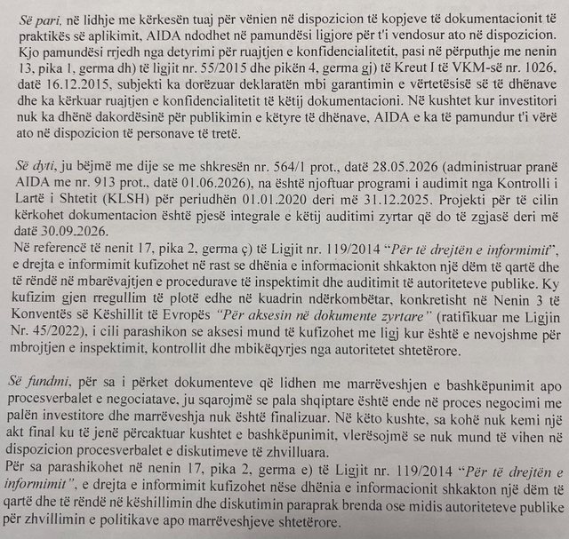 Agjencia shtet&euml;rore: S&rsquo; japim dot informacion mbi aplikimin p&euml;r