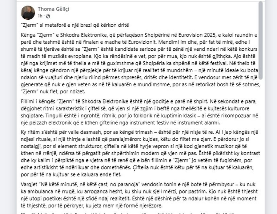 “’Zjerm’, si metaforë e një brezi që