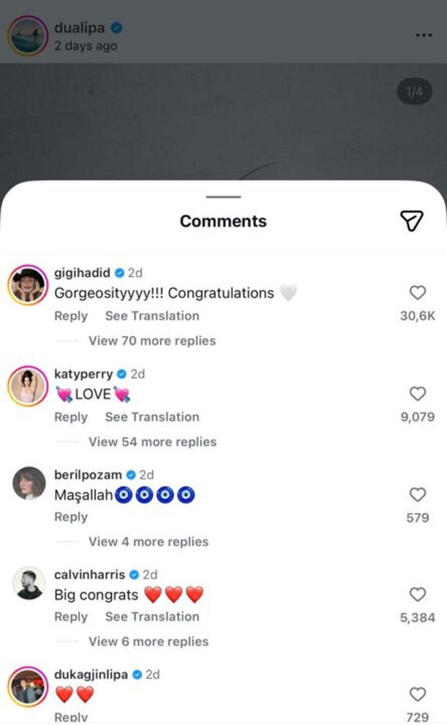 Dikur kunata, komenti i Gigi Hadid p&euml;r martes&euml;n e Dua Lip&euml;s