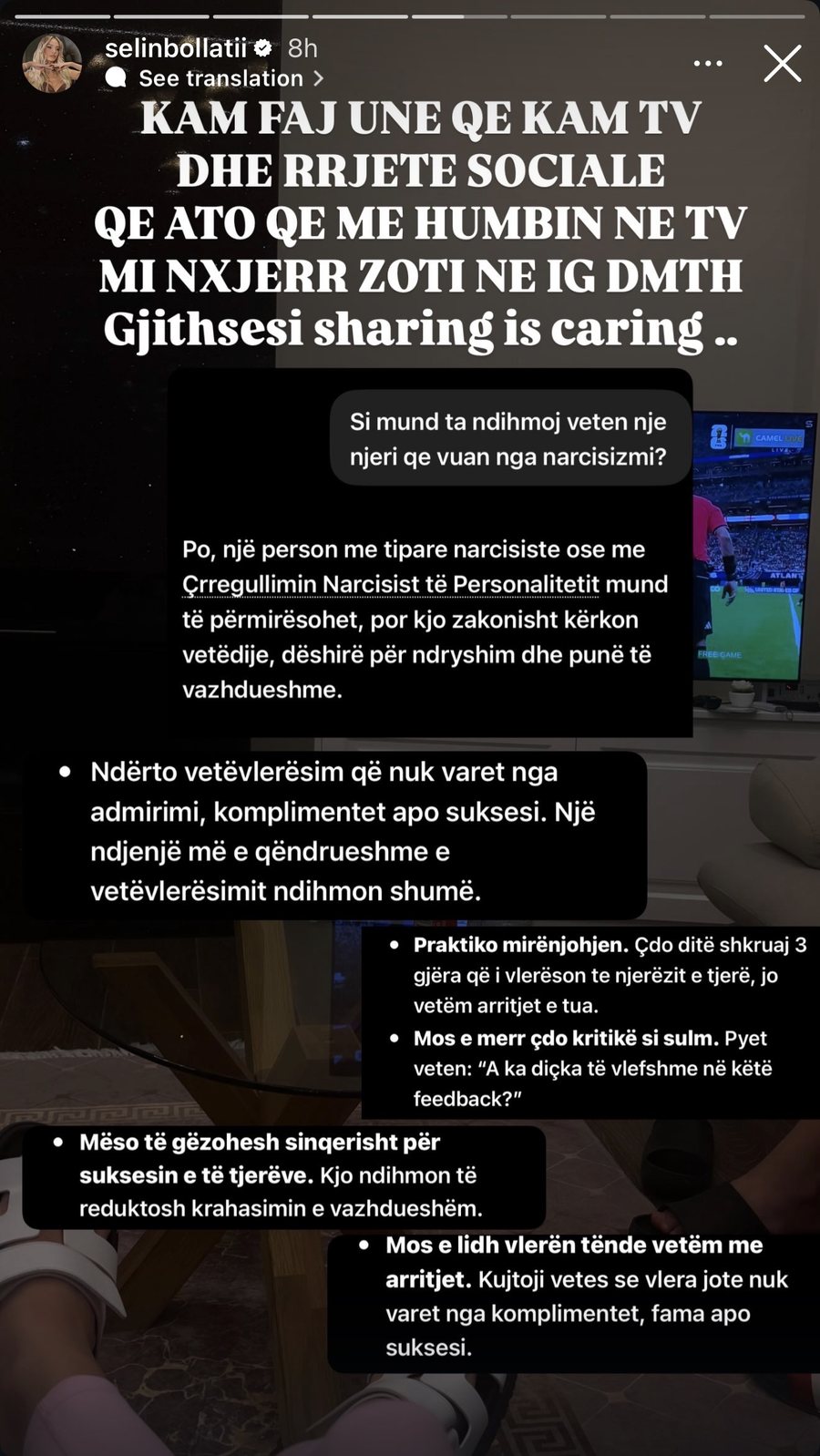 Selin shp&euml;rthen pas intervist&euml;s s&euml; Gret&euml;s, thumbi i