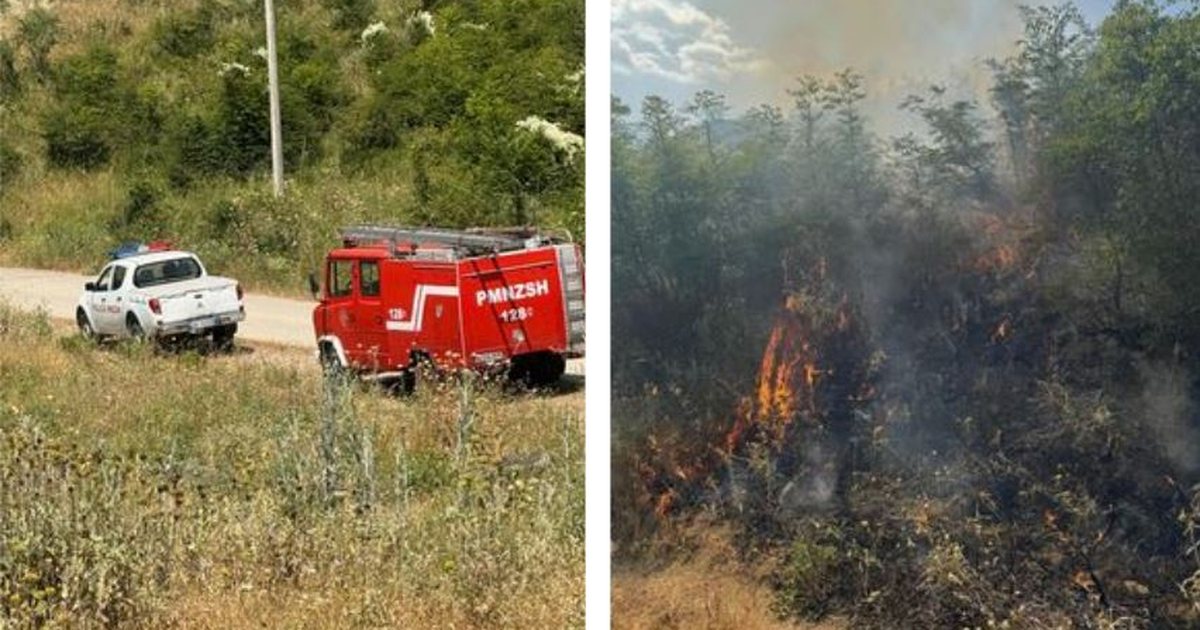 Përfshihet nga flakët toka në Urën e Kardhiqit  zjarrfikësit shpëtojnë një banesë