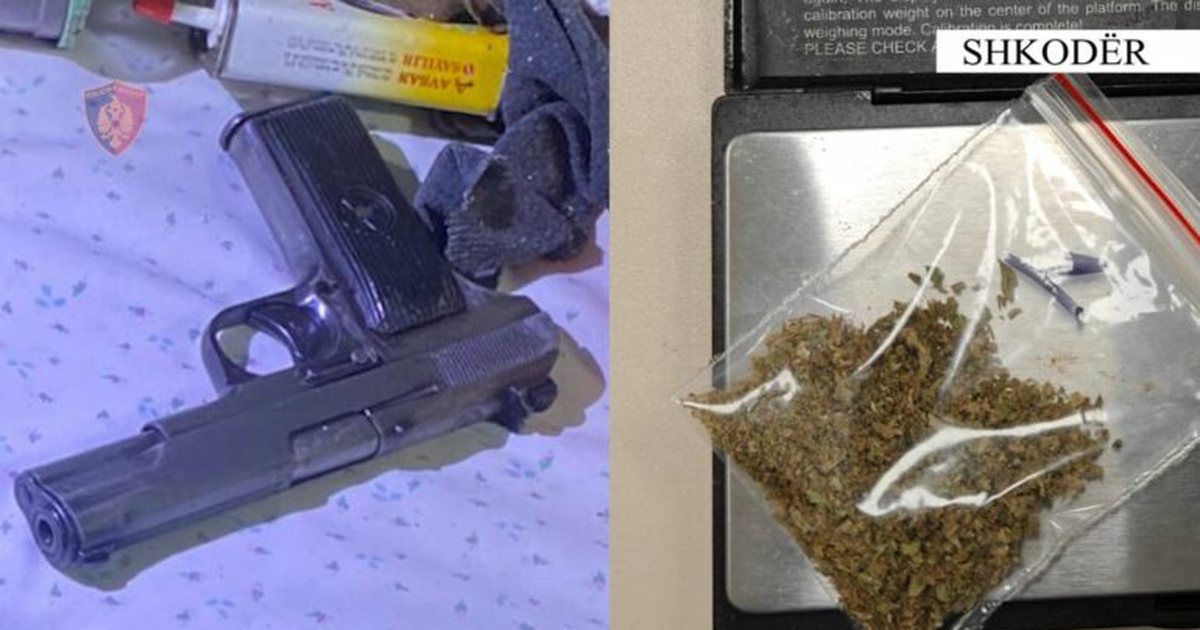 Mbanin me vete armë zjarri dhe kanabis  arrestohen dy persona në Shkodër