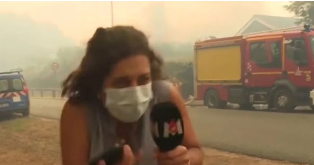 Shpërthim pranë gazetares gjatë raportimit live nga zjarret në Francë  ndërpritet transmetimi  VIDEO 