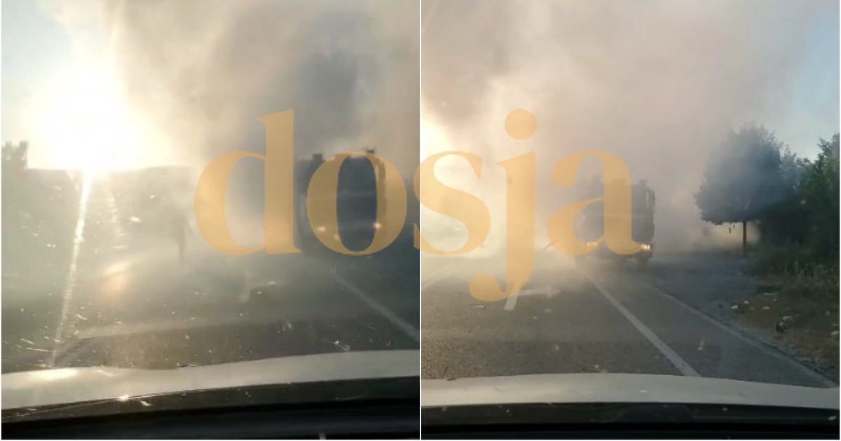 Përfshihet nga flakët makina në aksin Levan Tepelenë  drejtuesi del nga automjeti pasi dëgjon një zhurmë