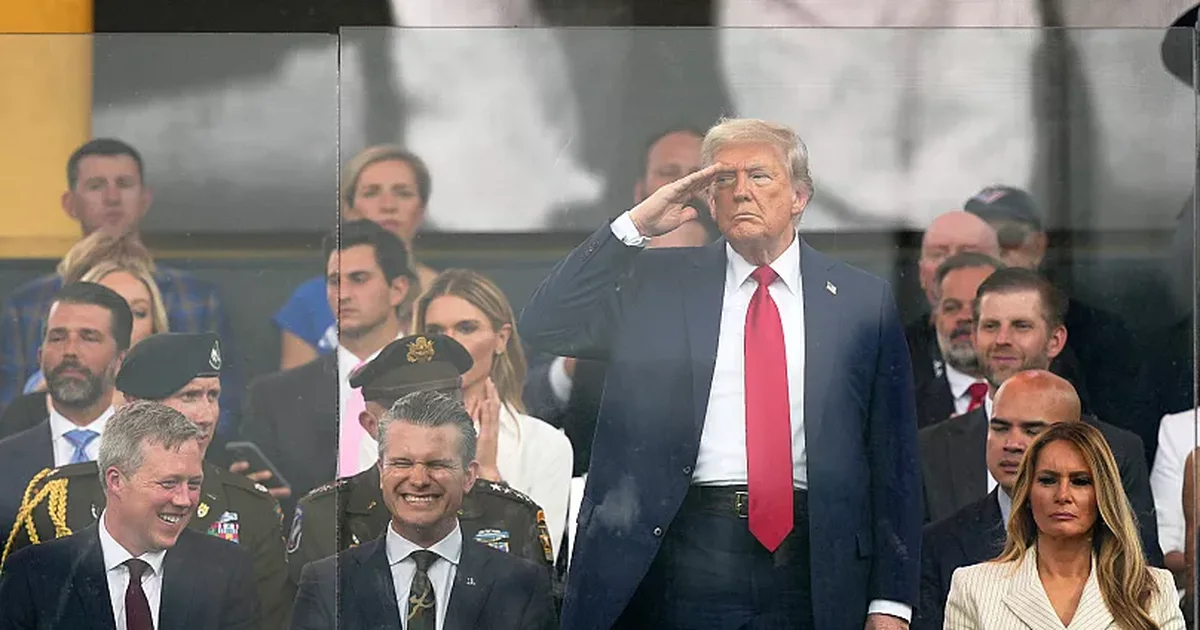 250 vjetori i Ushtrisë Amerikane  Trump feston  shpirtin luftarak  të forcave të armatosura gjatë paradës ushtarake  Keni bërë të gjithë amerikanët krenarë