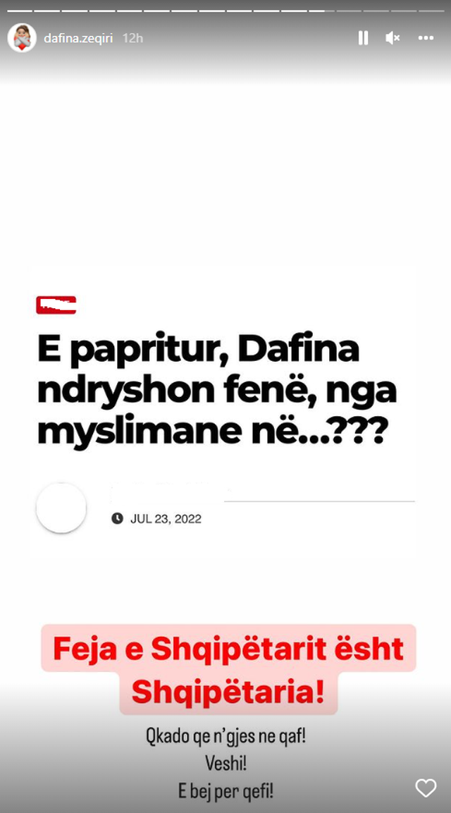 “Ka ndryshuar fenë!” Dafina Zeqiri reagon pas kritikave: Feja e