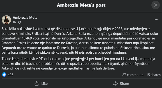 "Zgjedhjet e 2025 janë marrë me ndërhyrjen e bandave