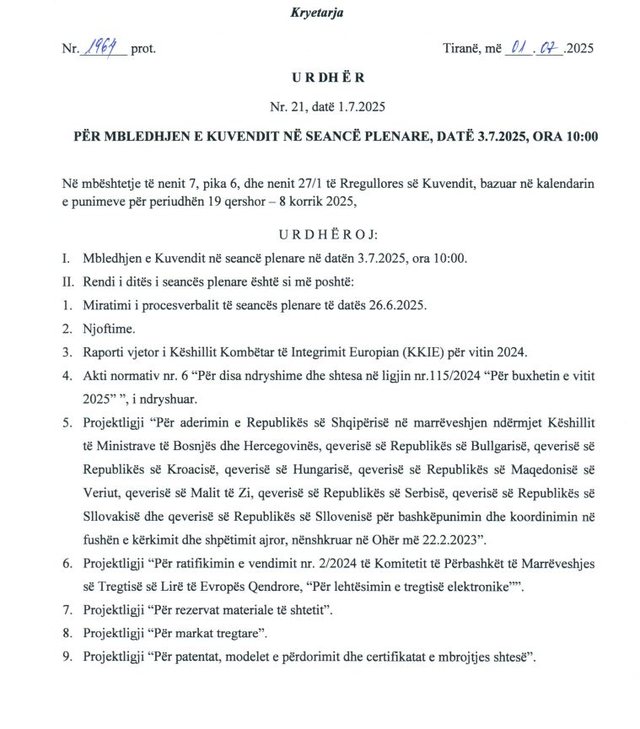 Zhvillohet seanca e fundit plenare, ja çfarë pritet të