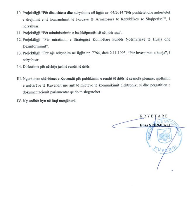 Zhvillohet seanca e fundit plenare, ja çfarë pritet të
