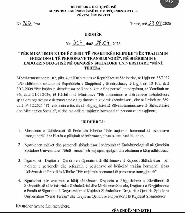 QSUT do të ofrojë terapi hormonale për ndryshimin e gjinisë!
