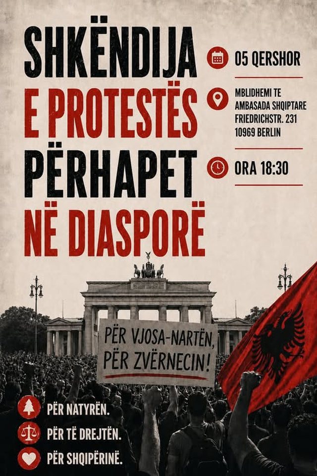 Protesta p&euml;r Zv&euml;rnecin zhvendoset n&euml; Berlin! Diaspora n&euml;