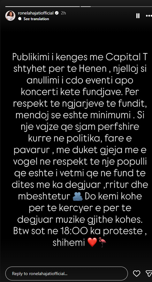 Protesta p&euml;r Zv&euml;rnecin/ K&euml;ng&euml;tarja Ronela Hajati shtyn