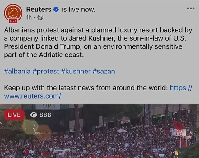 Reuters transmetoi live protest&euml;n/ Taulant Balla sulmon median: SI mund