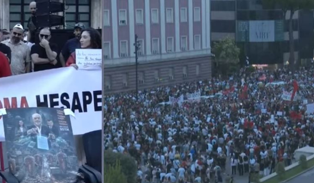 &ldquo;Rama n&euml; burg, Berisha n&euml; burg&rdquo;/ Protestuesi: Mbi 100