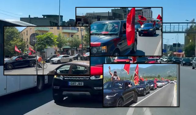 VIDEOLAJM/ Sot protesta madh&euml;shtore kund&euml;r Ram&euml;s! Autokolona