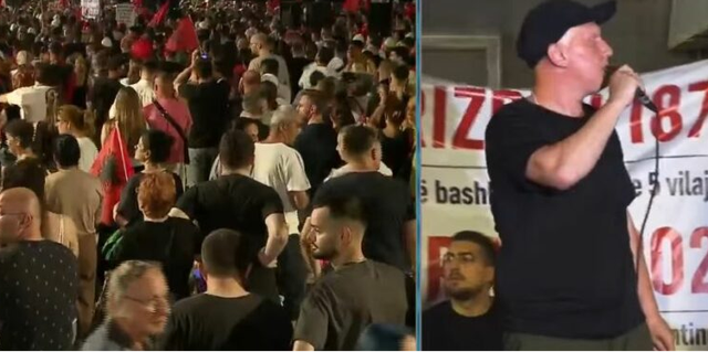 Gazetari Osman Stafa n&euml; protest&euml;: Kjo &euml;sht&euml; Shqip&euml;ria