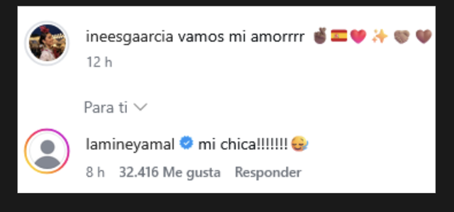 In&eacute;s Garc&iacute;a dhe Lamine Yamal - mesazhe dashurie pas fitores 4-0