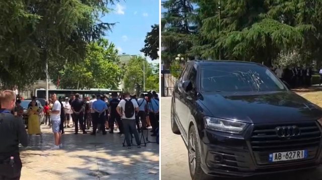 VIDEO/Tensione para Parlamentit, protestuesit godasin me vez&euml; makin&euml;n