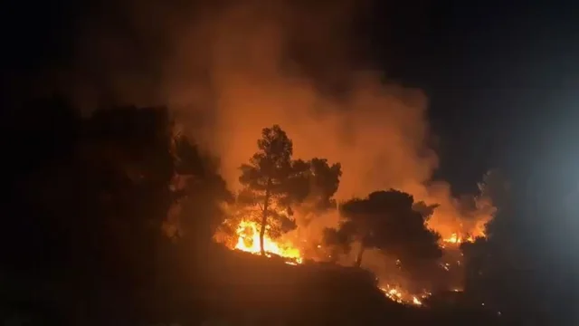 VIDEOLAJM/ Zjarr n&euml; malin e Sh&euml;ngjinit, flak&euml;t p&euml;rhapen me