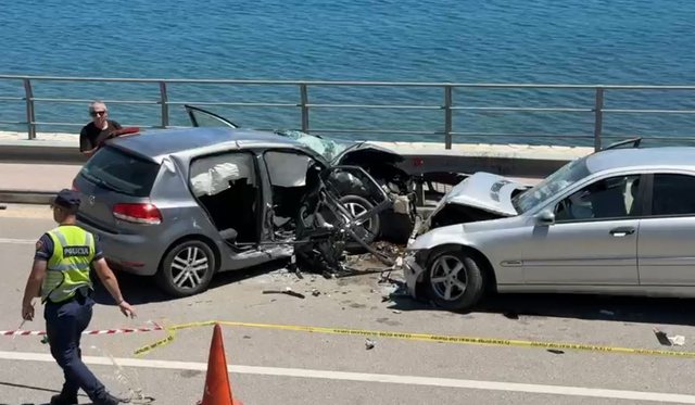 VIDEO/ Aksident i r&euml;nd&euml; n&euml; aksin Pogradec&ndash;Lin, nj&euml;