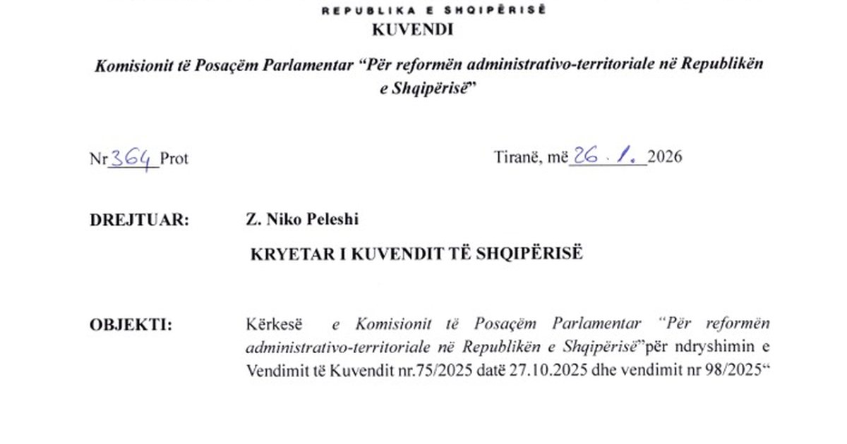 Reforma Territoriale  PS kërkon shumicën në Komision  afat PD së deri të hënën