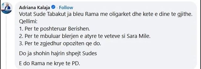 Çfarë tha Adriana Kalaja për fitoren e Jorida Tabakut!