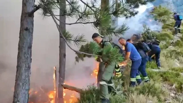 Zjarri në malin e Dukatit vijon prej dy ditësh, ndërhyrja e