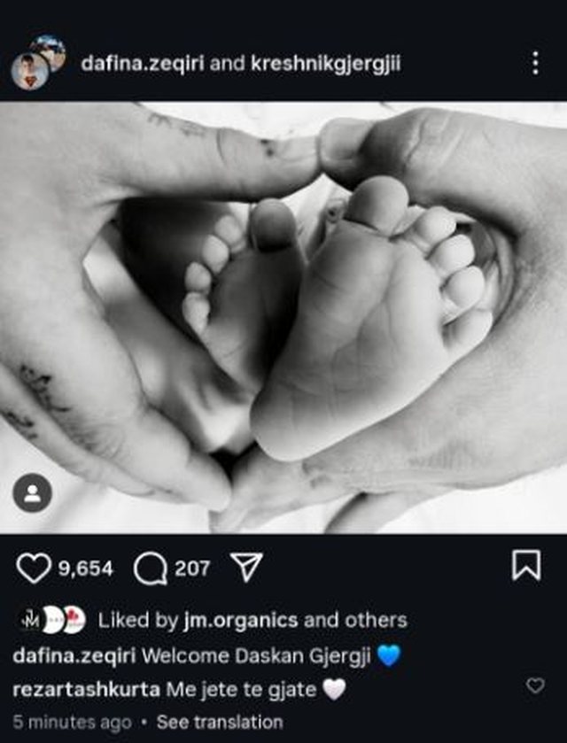 Dafina Zeqiri bëhet nënë për herë të parë.