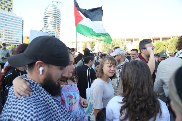 Foto/ Greta Thunberg proteston në Tiranë!
