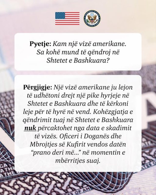 Ambasada Amerikane në Tiranë: Qëndrimi në SHBA