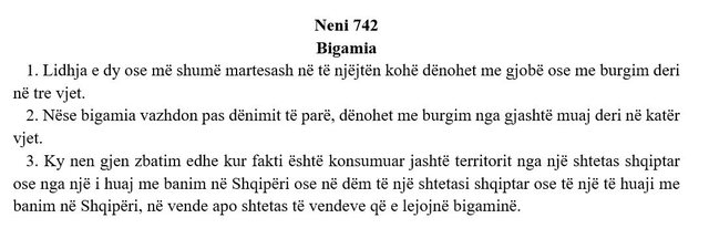 Drafti i Kodit të ri penal/ Burg për bigaminë, dënime deri