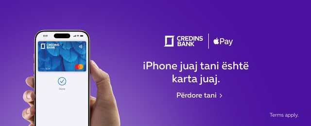 Credins Bank sjell sot Apple Pay për mbajtësit e kartave në